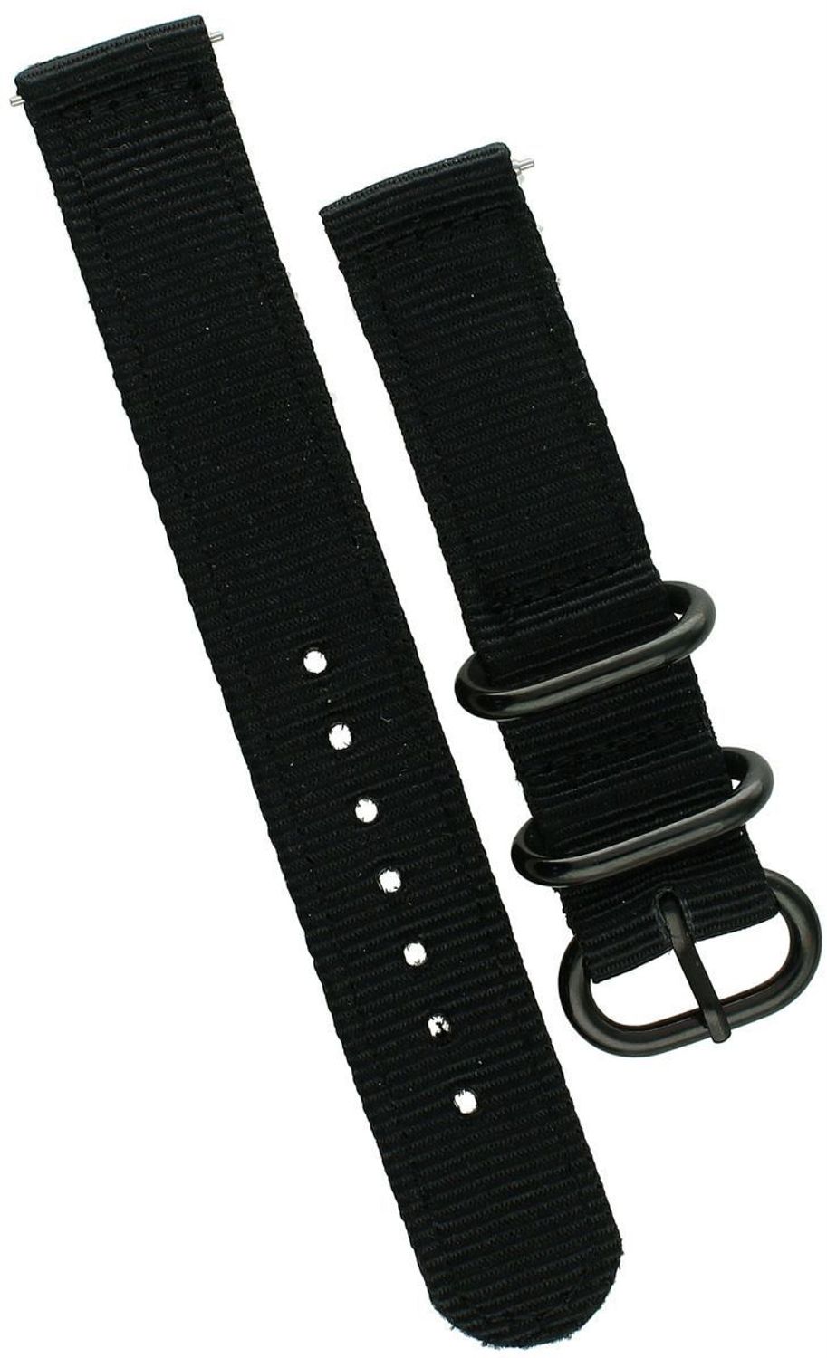 Wytrzymały pasek do zegarka NATO 026, parciany w czarnym kolorze, długość 82125 mm, czarna sprzączka. Idealny do zegarków codziennych i sportowych.1.jpg